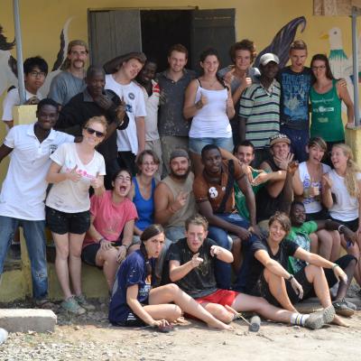 Global Gap Year programme volunteers take a group photo in Ghana Global Gap Year programme volunteers take a group photo in Ghana
